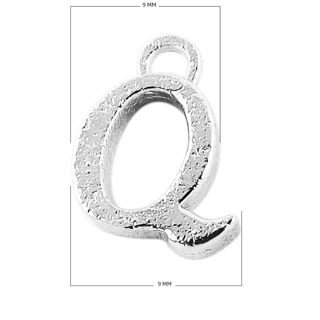 CSF-489 Silver Overlay Alphabet 'Q' Charm Beads Bali Designs Inc 