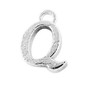 CSF-489 Silver Overlay Alphabet 'Q' Charm Beads Bali Designs Inc 