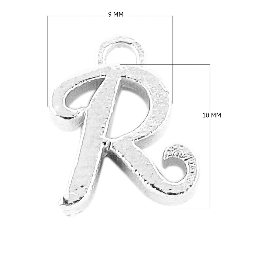 CSF-490 Silver Overlay Alphabet 'R' Charm Beads Bali Designs Inc 