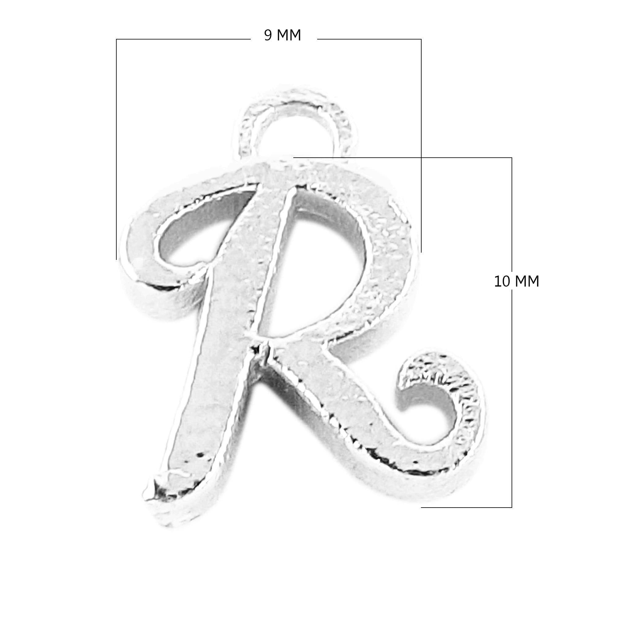 CSF-490 Silver Overlay Alphabet 'R' Charm Beads Bali Designs Inc 