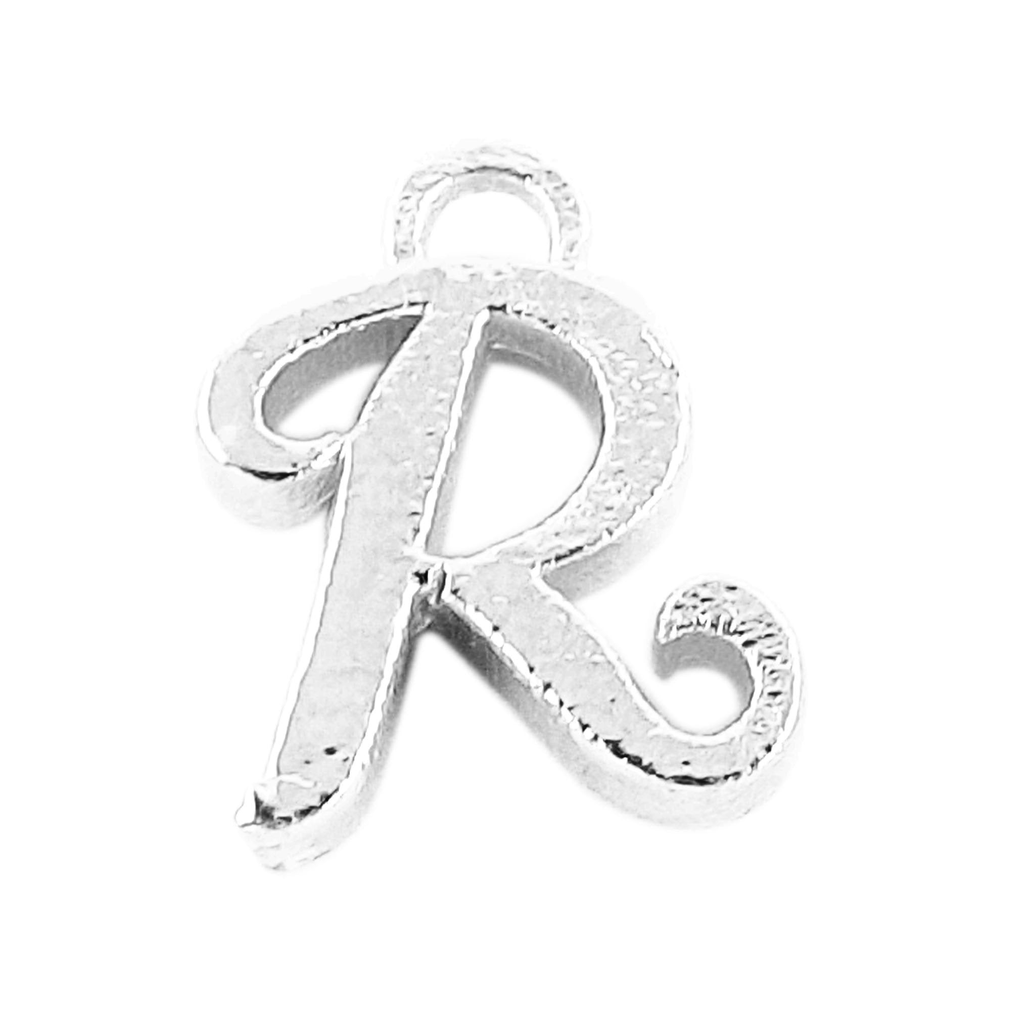 CSF-490 Silver Overlay Alphabet 'R' Charm Beads Bali Designs Inc 