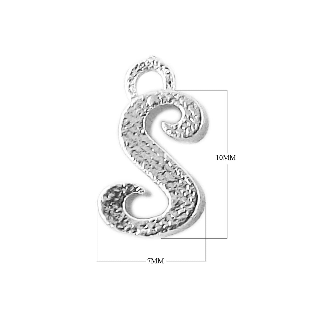 CSF-491 Silver Overlay Alphabet 'S' Charm Beads Bali Designs Inc 