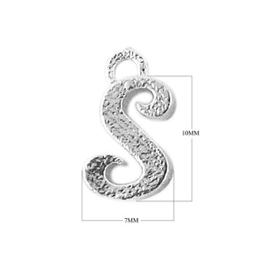 CSF-491 Silver Overlay Alphabet 'S' Charm Beads Bali Designs Inc 