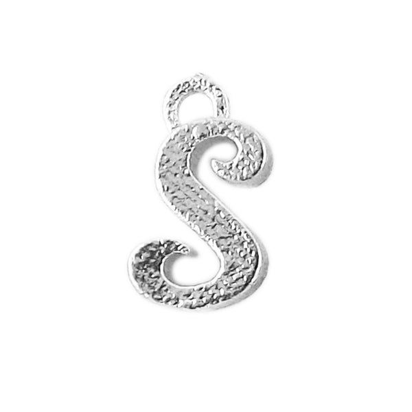 CSF-491 Silver Overlay Alphabet 'S' Charm Beads Bali Designs Inc 