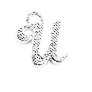 CSF-493 Silver Overlay Alphabet 'U' Charm Beads Bali Designs Inc 