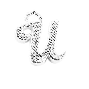 CSF-493 Silver Overlay Alphabet 'U' Charm Beads Bali Designs Inc 