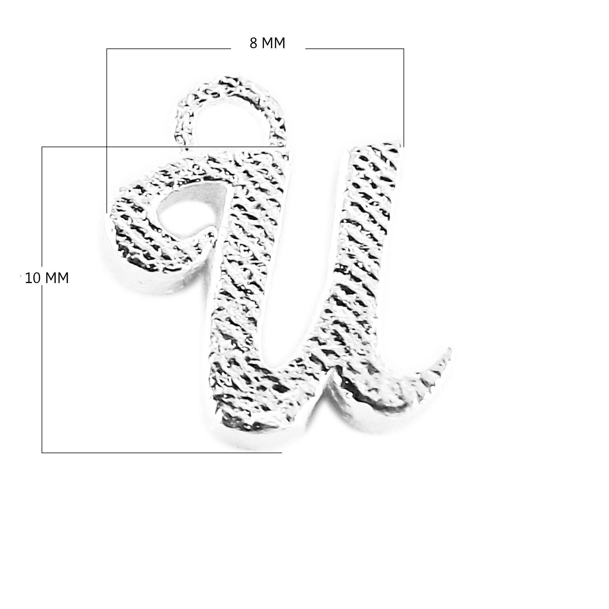 CSF-493 Silver Overlay Alphabet 'U' Charm Beads Bali Designs Inc 