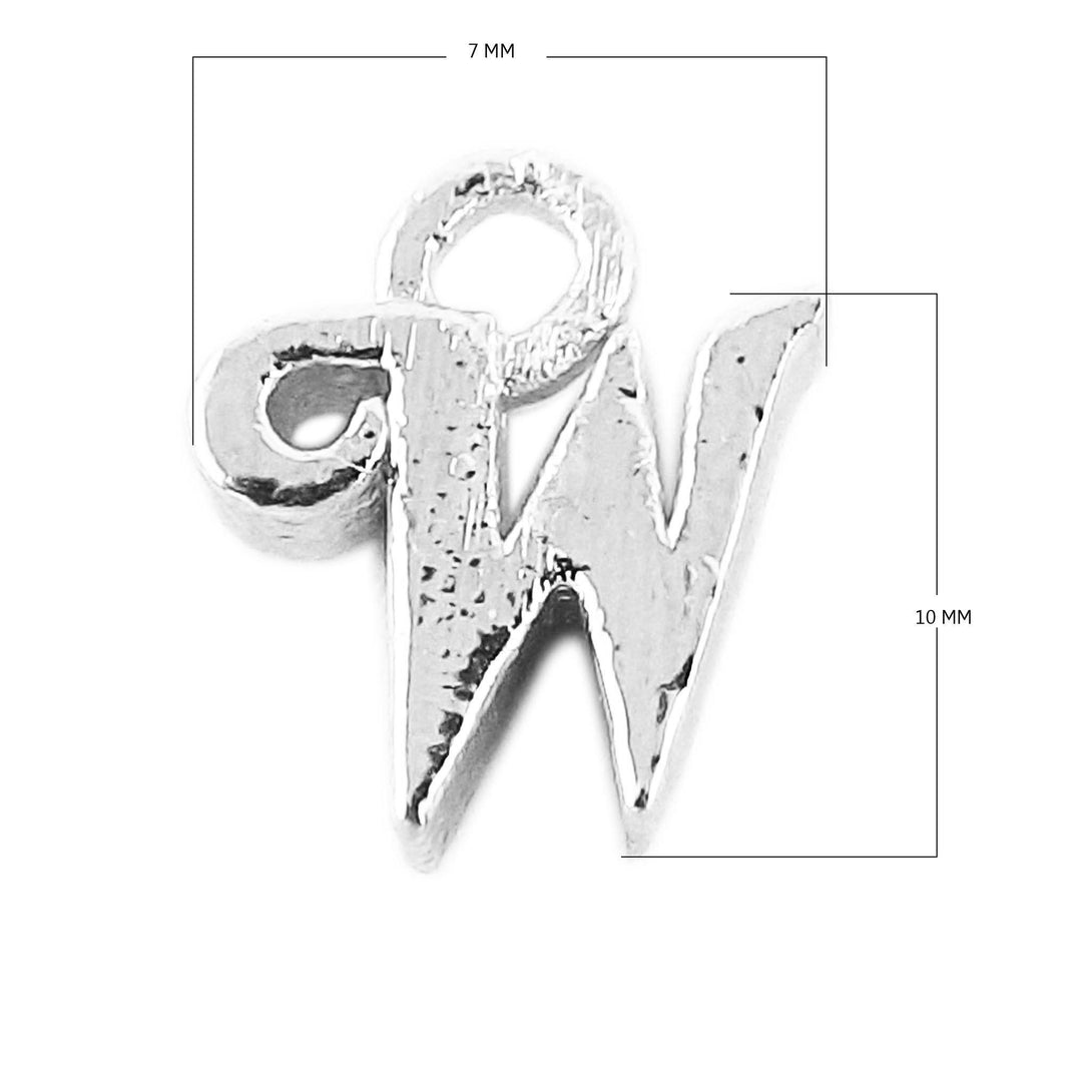 CSF-495 Silver Overlay Alphabet 'W' Charm Beads Bali Designs Inc 