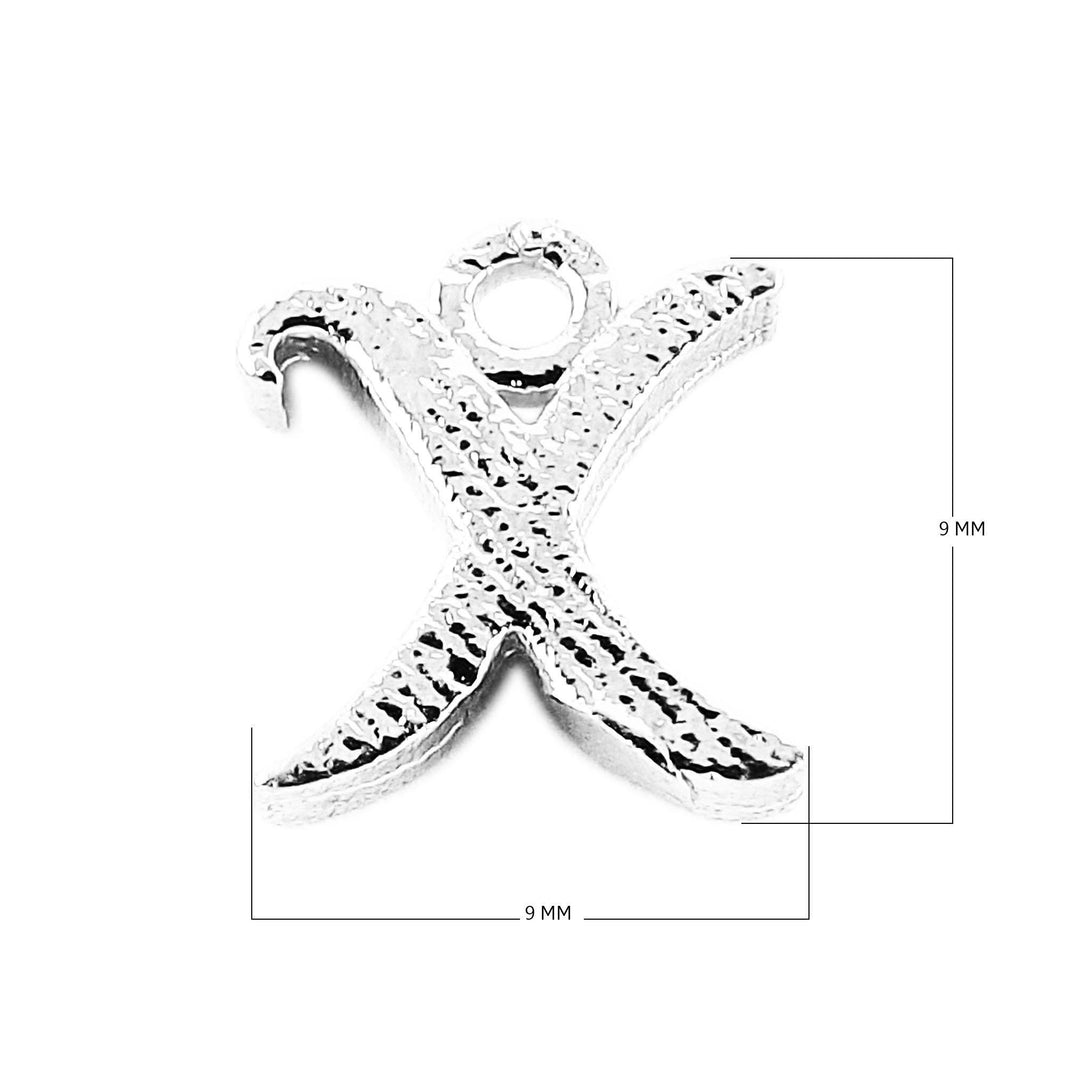 CSF-496 Silver Overlay Alphabet 'X' Charm Beads Bali Designs Inc 