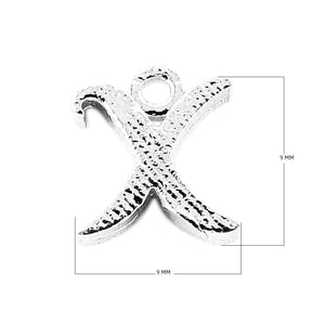 CSF-496 Silver Overlay Alphabet 'X' Charm Beads Bali Designs Inc 