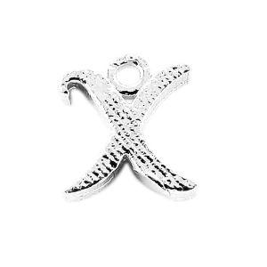 CSF-496 Silver Overlay Alphabet 'X' Charm Beads Bali Designs Inc 