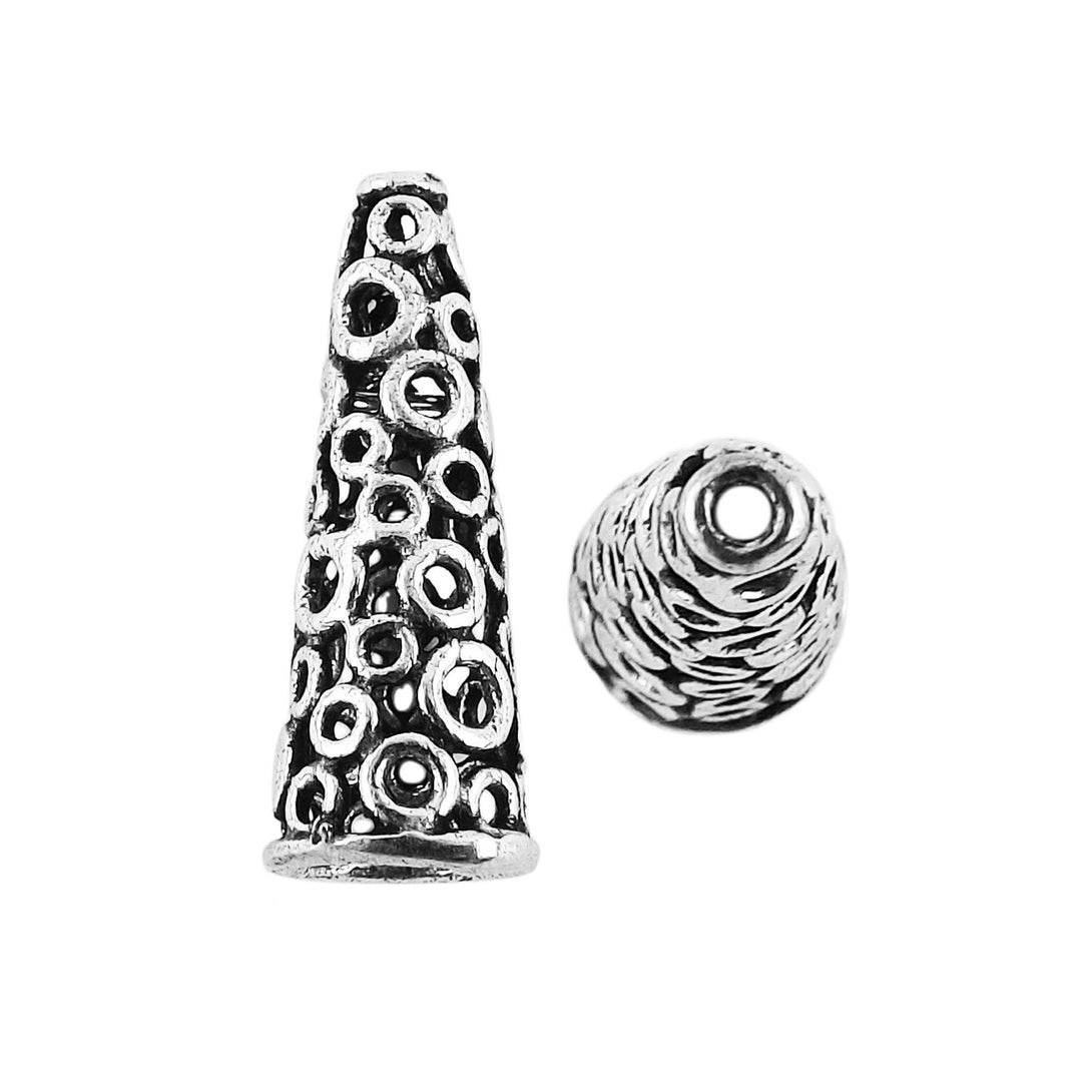 CSF-503 Silver Overlay Cone Beads Bali Designs Inc 