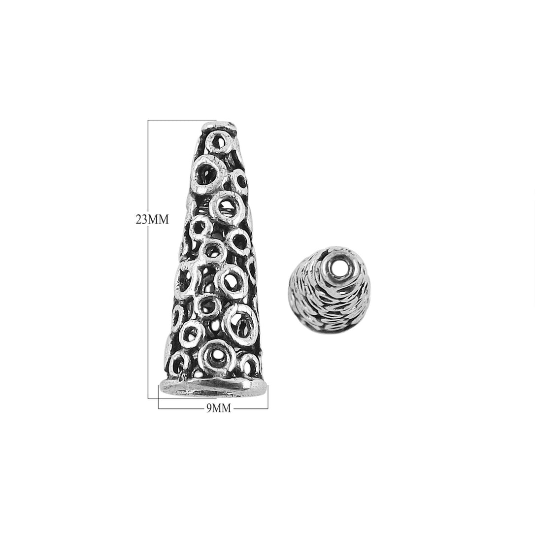 CSF-503 Silver Overlay Cone Beads Bali Designs Inc 