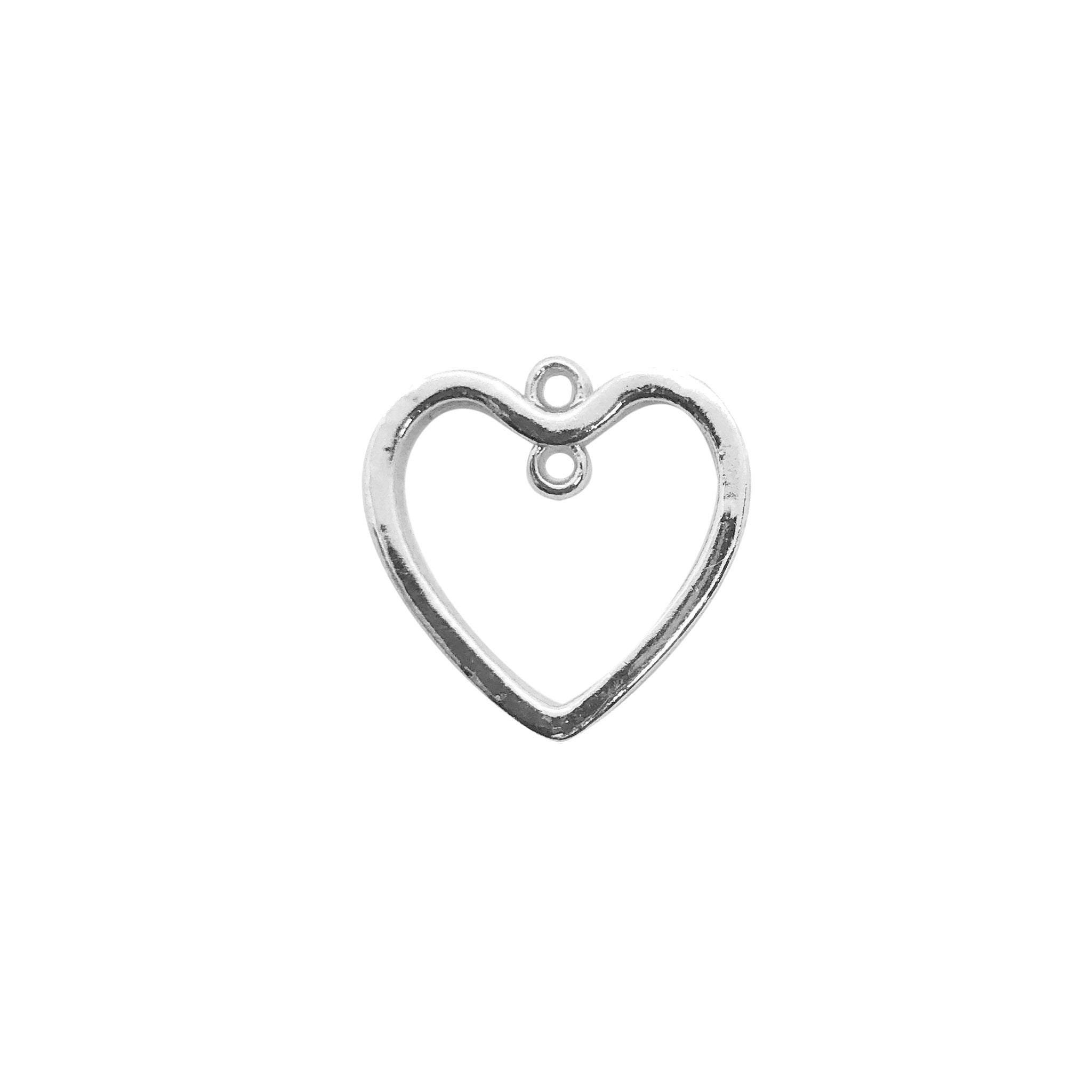 CSF-524-20X20MM Silver Overlay Heart Shape Charm Beads Bali Designs Inc 