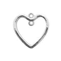 CSF-524-20X20MM Silver Overlay Heart Shape Charm Beads Bali Designs Inc 