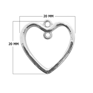 CSF-524-20X20MM Silver Overlay Heart Shape Charm Beads Bali Designs Inc 