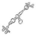 Handcrafted sterling silver 2-hole multi-strand clasp from India for wholesale jewelry making.