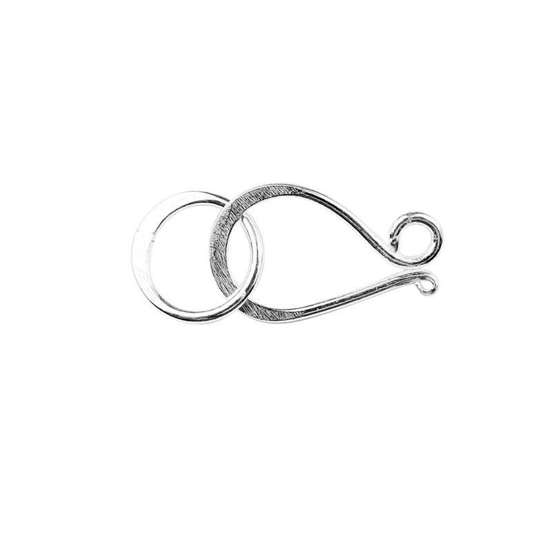 Sterling silver hook clasp handcrafted in India for wholesale jewelry findings.