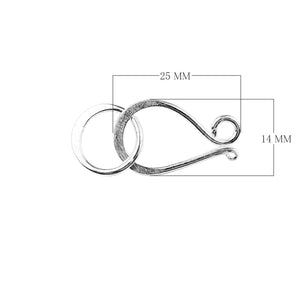 Sterling silver hook clasp handcrafted in India for wholesale jewelry findings.