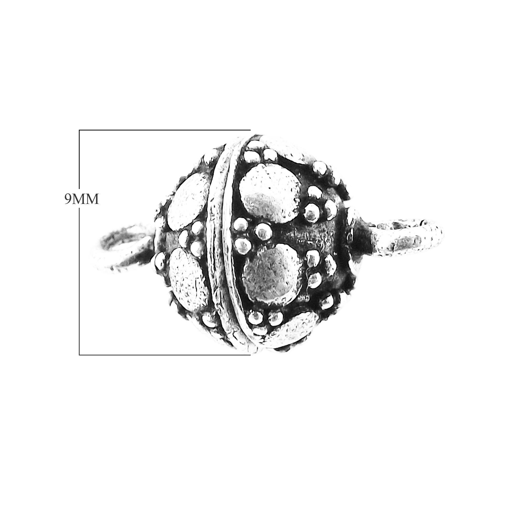 Sterling silver ball-shaped magnetic clasp handcrafted in India for wholesale jewelry makers.