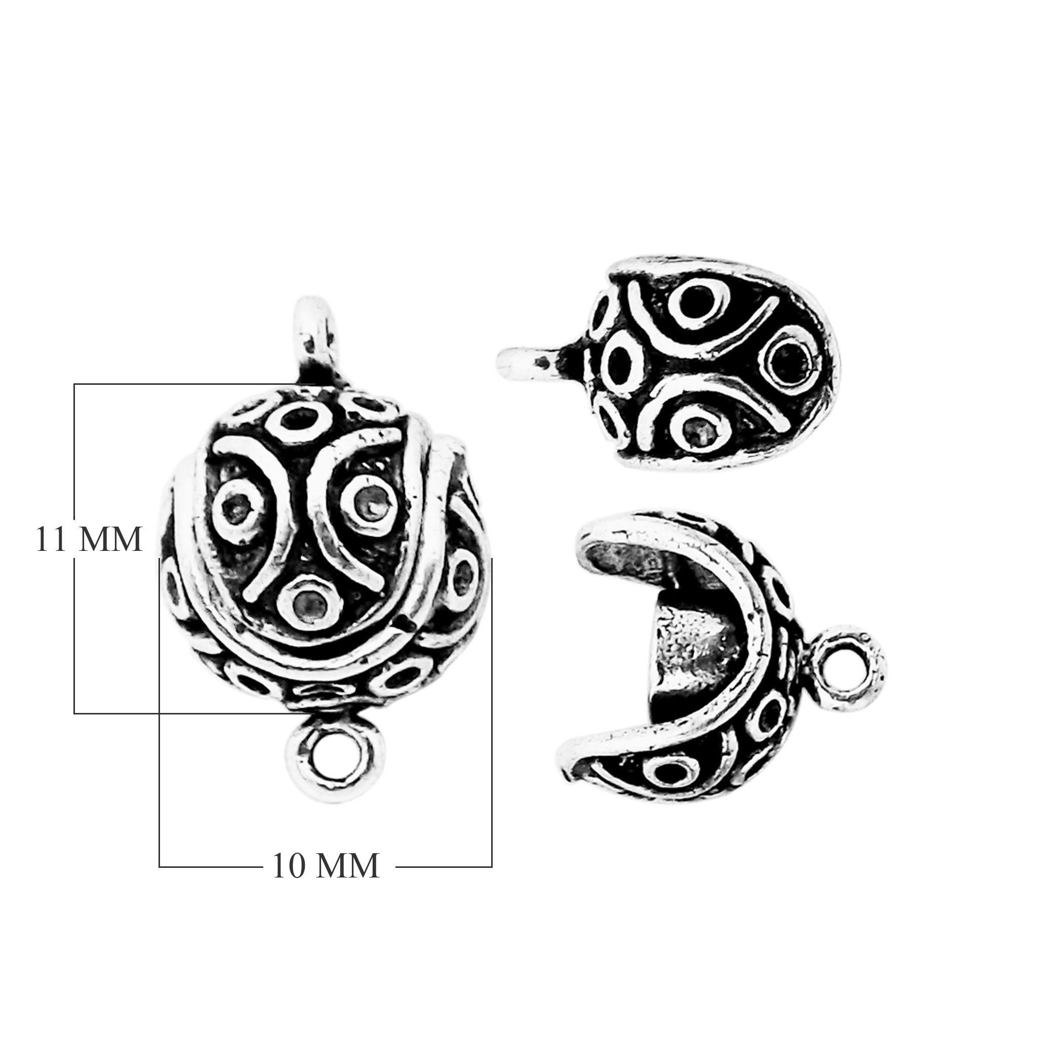 CSS-506 Sterling Silver Small Ball Shape Designer Magnetic Clasps Beads Bali Designs Inc 