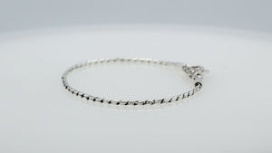 Sterling Silver Bali Handcrafted Slim Snake Chain Bracelet With Lobster Clasp And Decorative Finish.