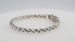 925 Sterling Silver Flat Wheat Chain Bracelet With Box Clasp
