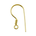18K Gold Overlay Coil Earwire For Jewelry Making With Polished Finish Handcrafted In India