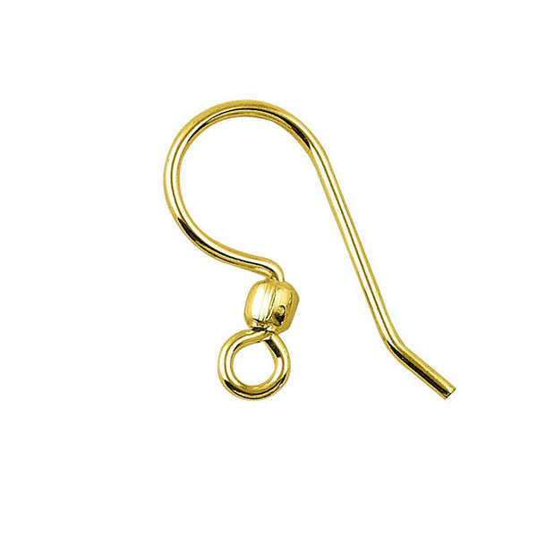 FG-104 18K Gold Overlay Earwire The Simple Style Fish Hook With Inside Loop And One Ball Beads Bali Designs Inc 