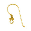 18K Gold Overlay Granulated Coil Earwire For Jewelry Making With Polished Finish Handcrafted In India