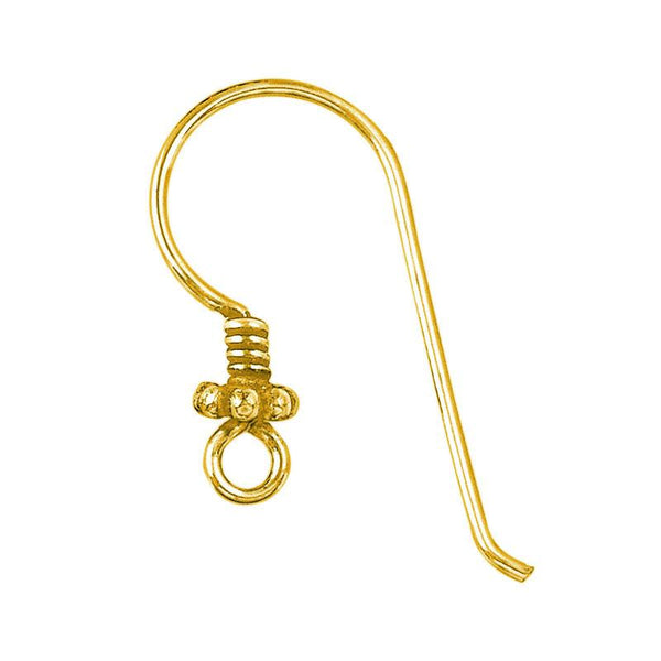 FG-108 18K Gold Overlay Earwire Beads Bali Designs Inc 