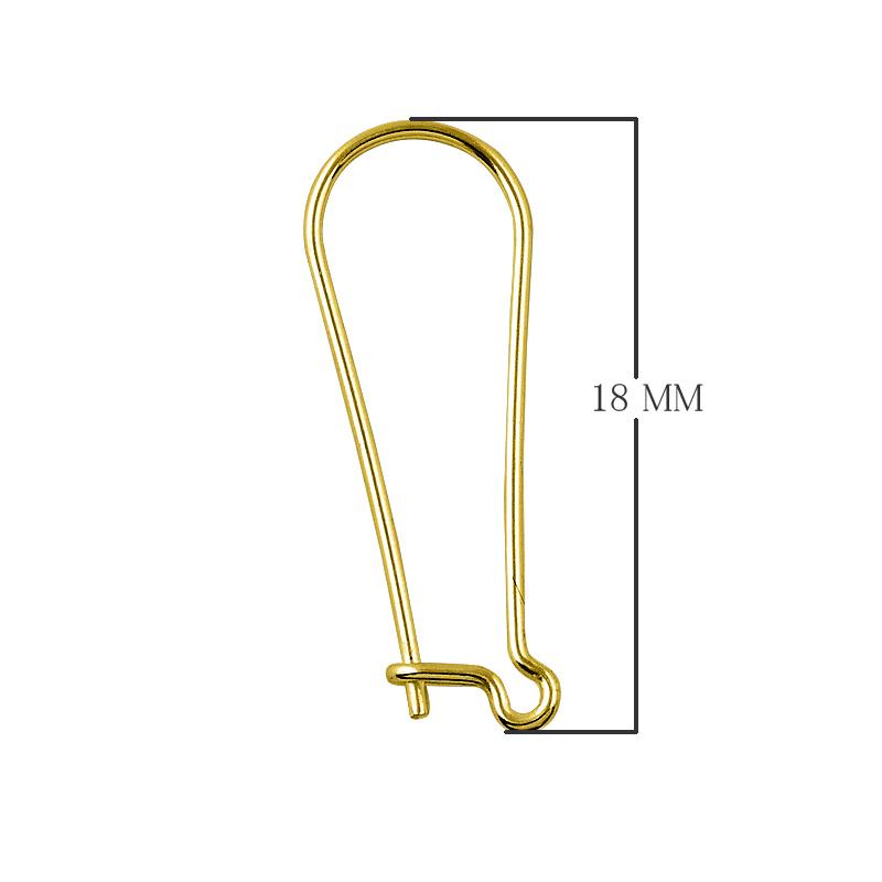 18K Gold Overlay Secure Leverback Earwire For Jewelry Making With Polished Finish Handcrafted In India