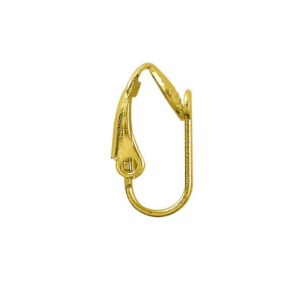 18K Gold Overlay Clip Leverback Earwire For Jewelry Making With Polished Finish Handcrafted In India