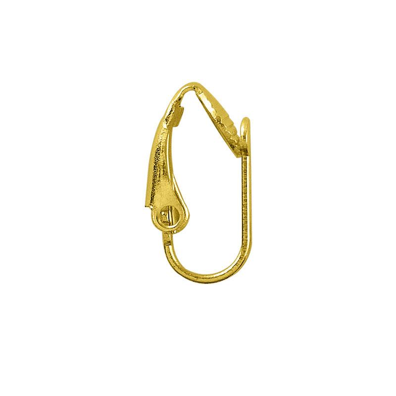 18K Gold Overlay Clip Leverback Earwire For Jewelry Making With Polished Finish Handcrafted In India