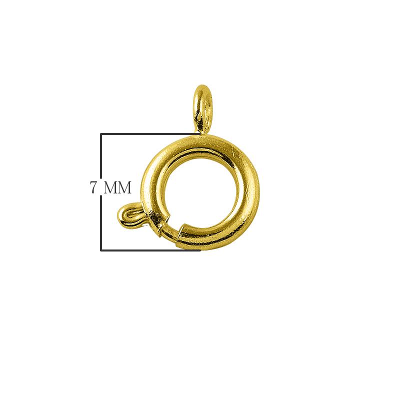 18K Gold Overlay Spring Ring Clasp For Jewelry Making With Polished Finish Handcrafted In India