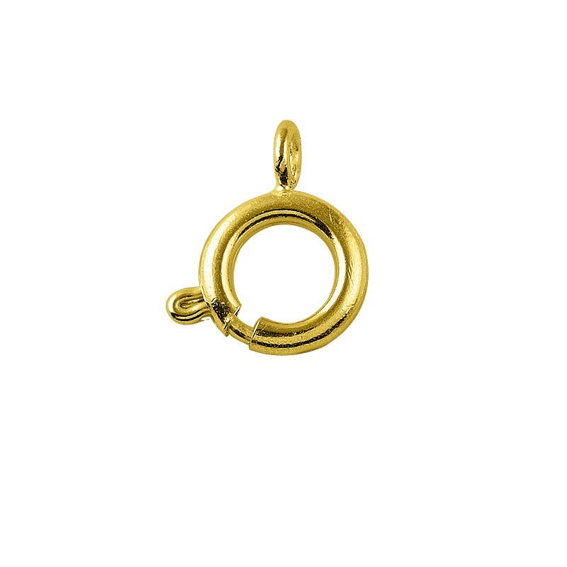 18K Gold Overlay Spring Ring Clasp For Jewelry Making With Polished Finish Handcrafted In India