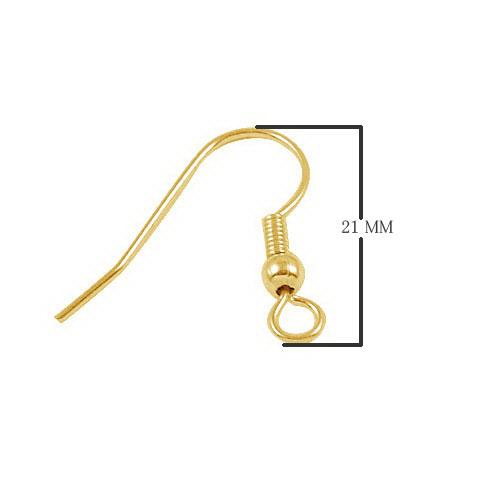 FG-128 18K Gold Overlay Earwire Beads Bali Designs Inc 