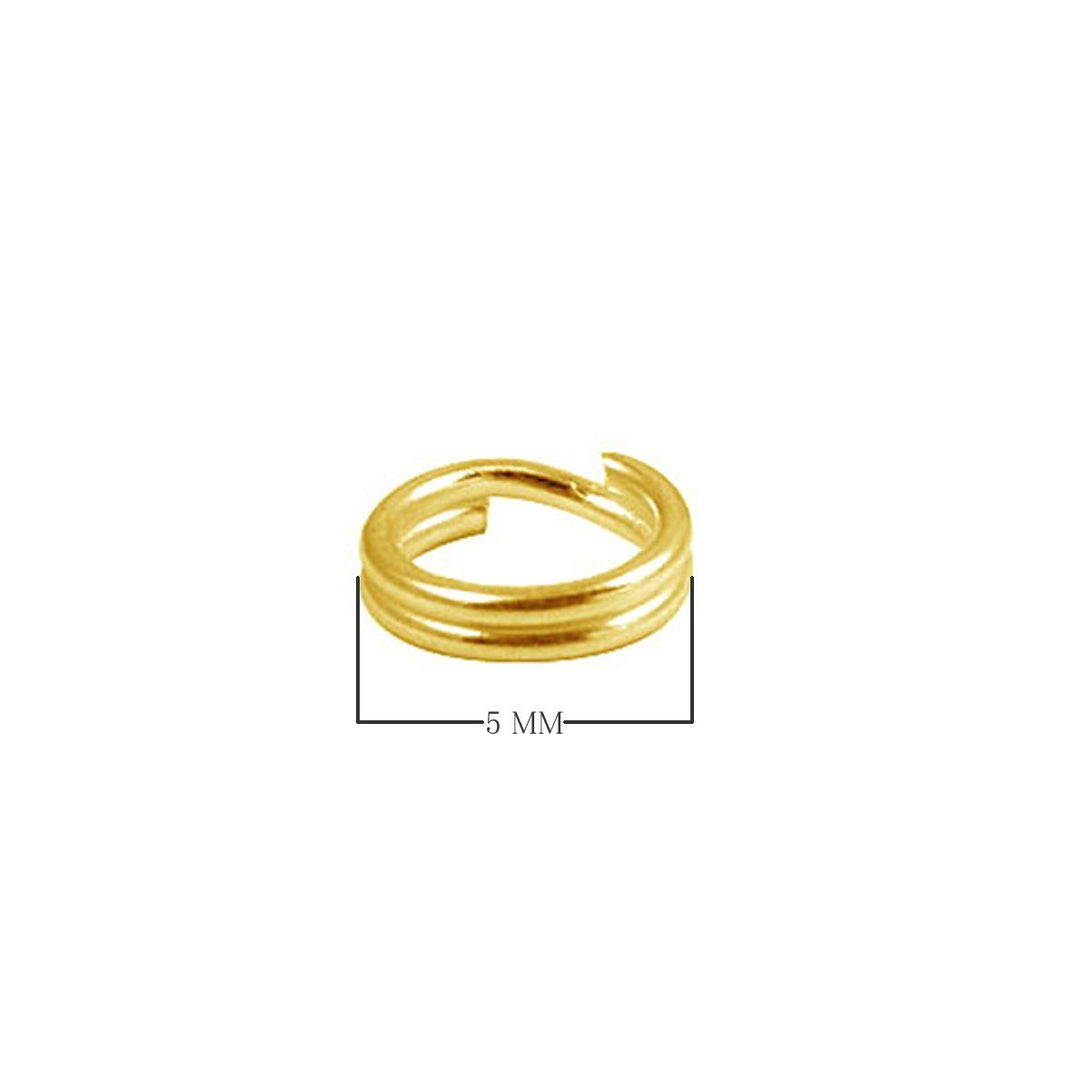 FG-132-5MM 18K Gold Overlay Round Split Ring Beads Bali Designs Inc 