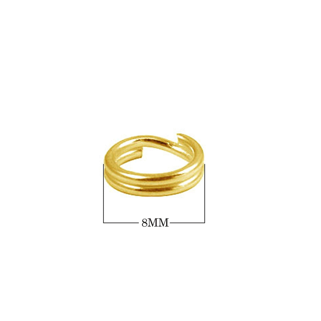 FG-132-8MM 18K Gold Overlay Round Split Ring Beads Bali Designs Inc 