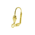 18K Gold Overlay Leverback Earwire With Shell Design For Jewelry Making Handcrafted In India