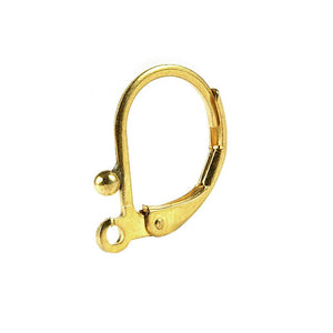 18K Gold Overlay Leverback Earwire With Round Bead Design For Jewelry Making Handcrafted In India