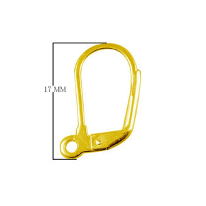 18K Gold Overlay Leverback Earwire For Jewelry Making Handcrafted In India