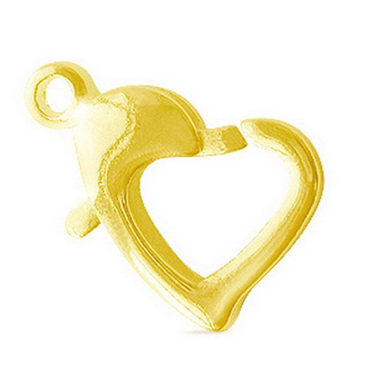 18K Gold Overlay Heart Shape Lobster Clasp For Jewelry Making Handcrafted In India