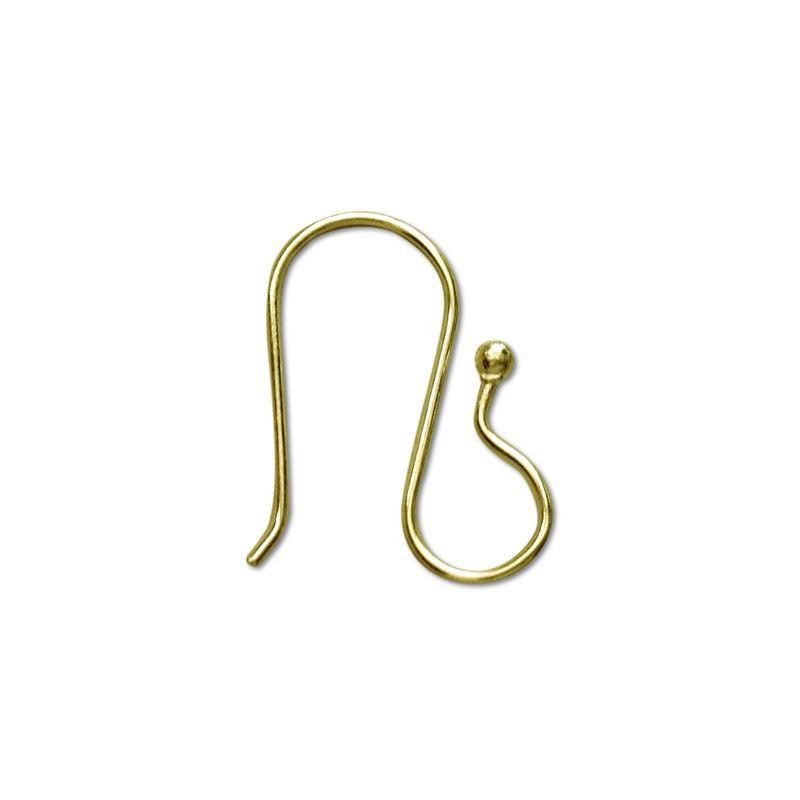 18K Gold Overlay Simple Hook Earwire For Jewelry Making Handcrafted In India