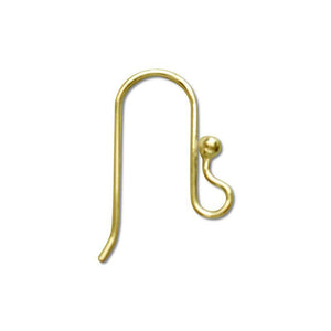 18K Gold Overlay Hook Ball Earwire For Jewelry Making Handcrafted In India