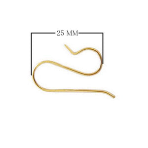 18K Gold Overlay S Shape Earwire For Jewelry Making Handcrafted In India