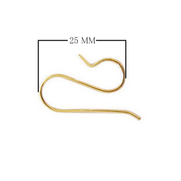 18K Gold Overlay S Shape Earwire For Jewelry Making Handcrafted In India