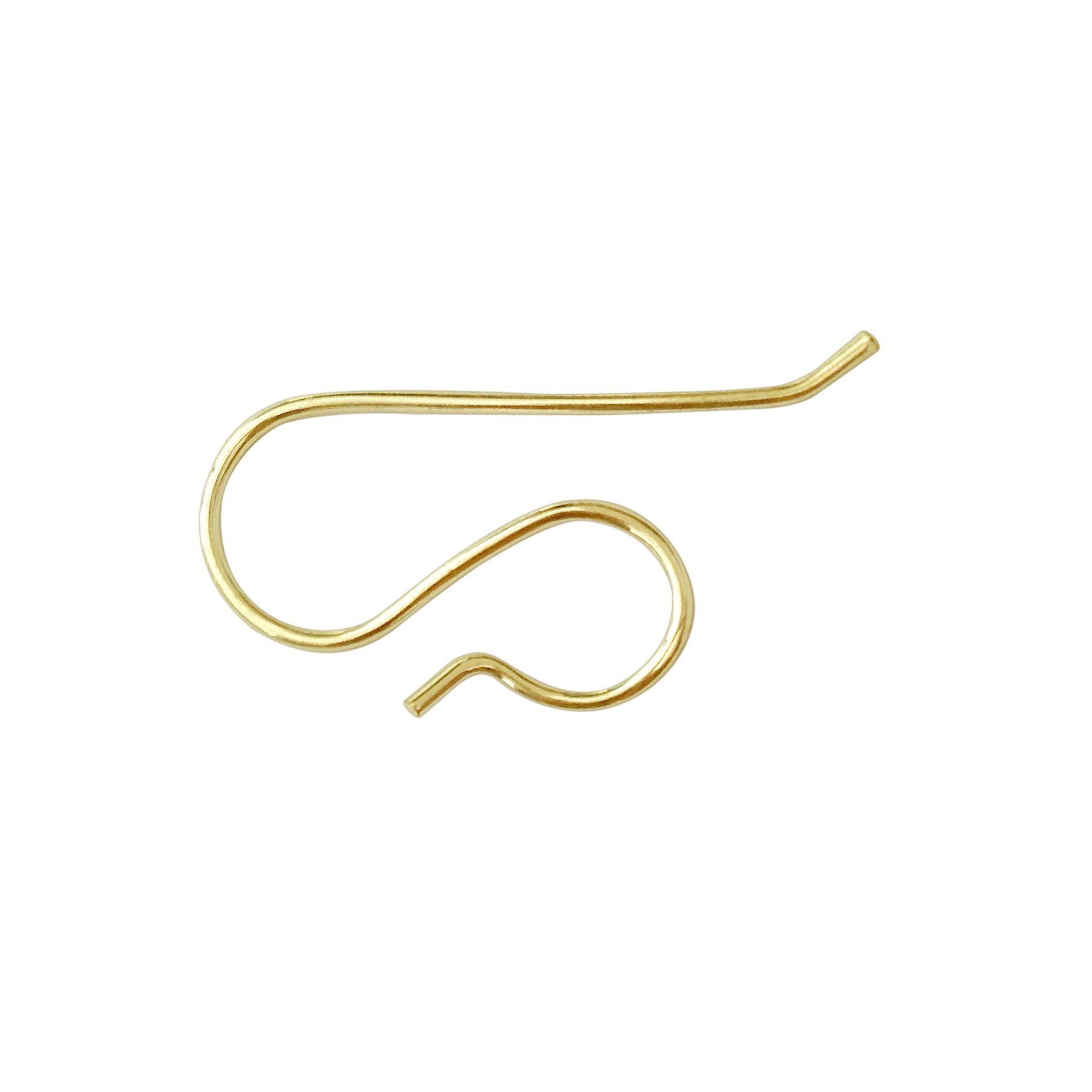 18K Gold Overlay S Shape Earwire For Jewelry Making Handcrafted In India