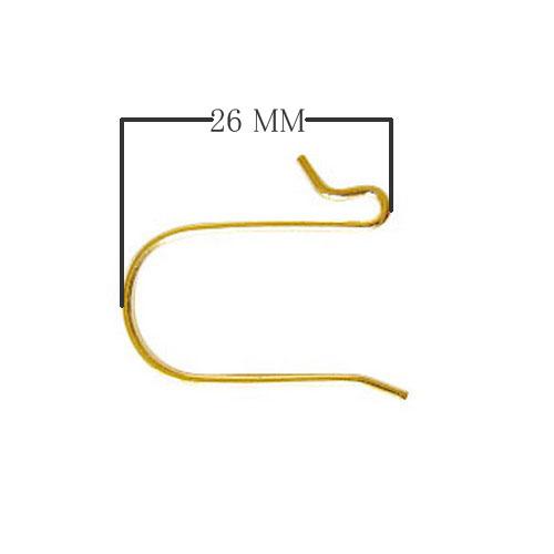 18K Gold Overlay Flat Curve Earwire For Jewelry Making Handcrafted In India