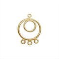 18K gold overlay over copper chandelier earring findings with round design handcrafted in India for wholesale jewelry making.